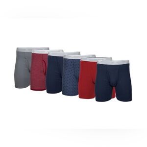 George Men's Regular Leg Boxer Briefs, 6-Pack